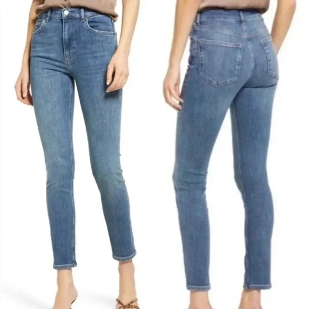 Reformation Harper High Rise Skinny Jeans Destin Wash Size 25